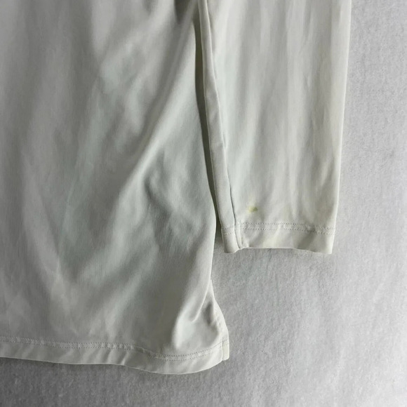 Lands' End Active Shirt Womens Sz S White Mock Neck 1/4 Zip Long Sleeve Pockets - Picture 10 of 15